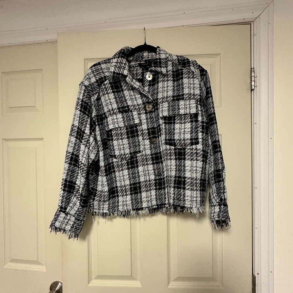 Plaid Button-Up Jacket